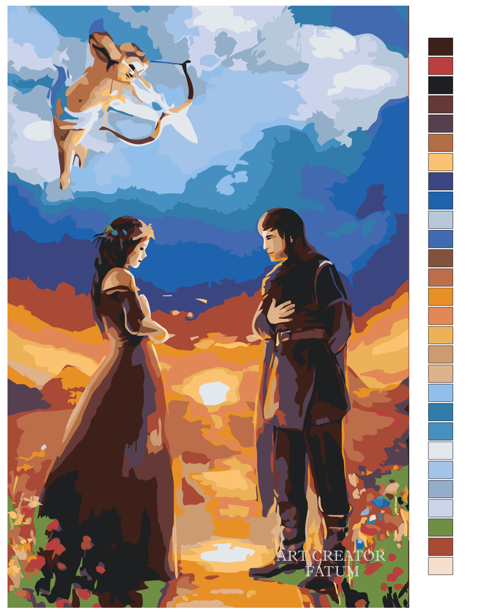 Влюбленные картина по номерам