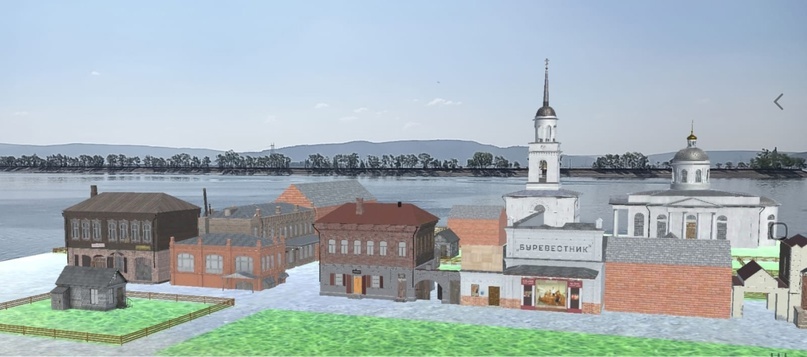 Изображения зданий затопленного города в дополненной реальности. Фото из сообщества ВК «Машина времени: Прошлый век»