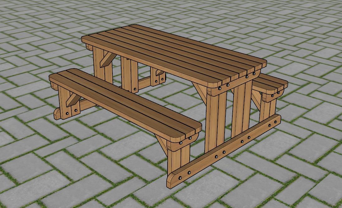 Стол со скамейками