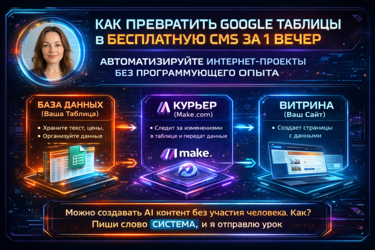    Интеграция Make с Google Sheets: превращаем таблицу в удобную CMS Оксана Солдатова