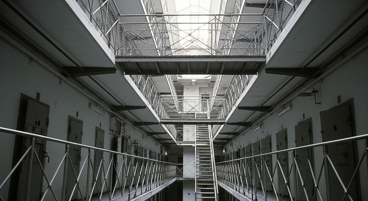 Знаменитые «галереи» Крестов. Металлические сетки между ярусами появились позже — чтобы заключенные не могли покончить с собой, бросившись вниз в пролет.