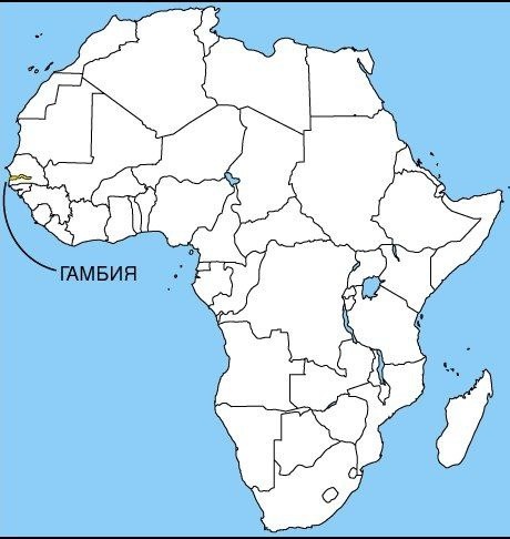 Гамбия на карте