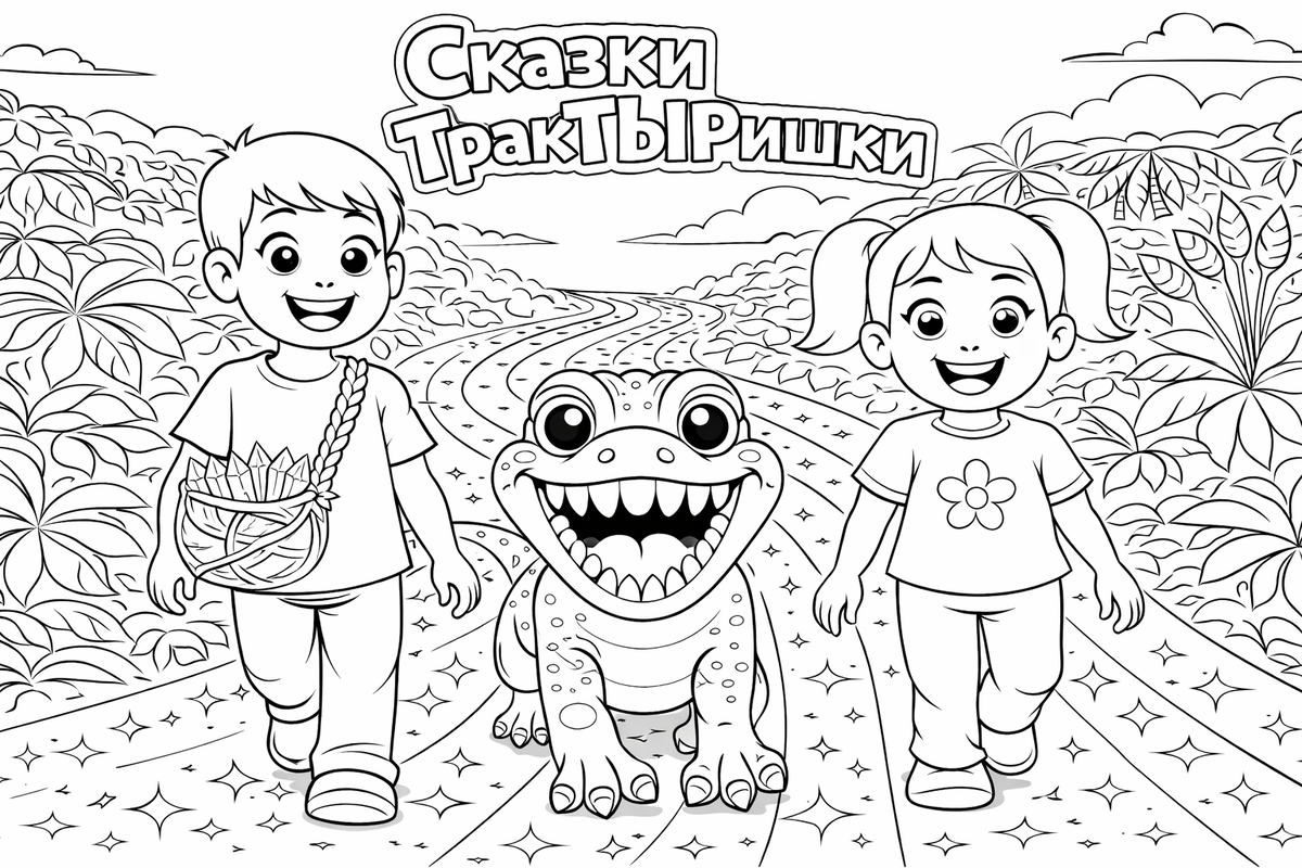 Раскраска «Дорога за последним кристаллом» — Сказки ТракТЫРишкИ.