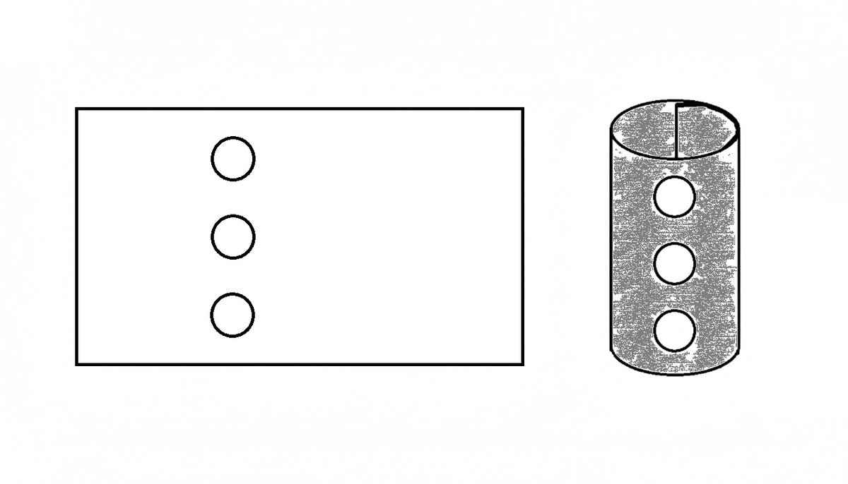 Обычный лист с перфорацией, свёрнутый в трубочку.