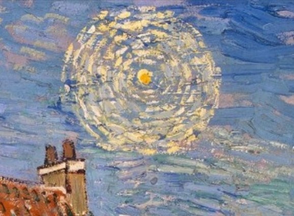 Фрагмент луны картины «Белый дом ночью» (1890 г). 