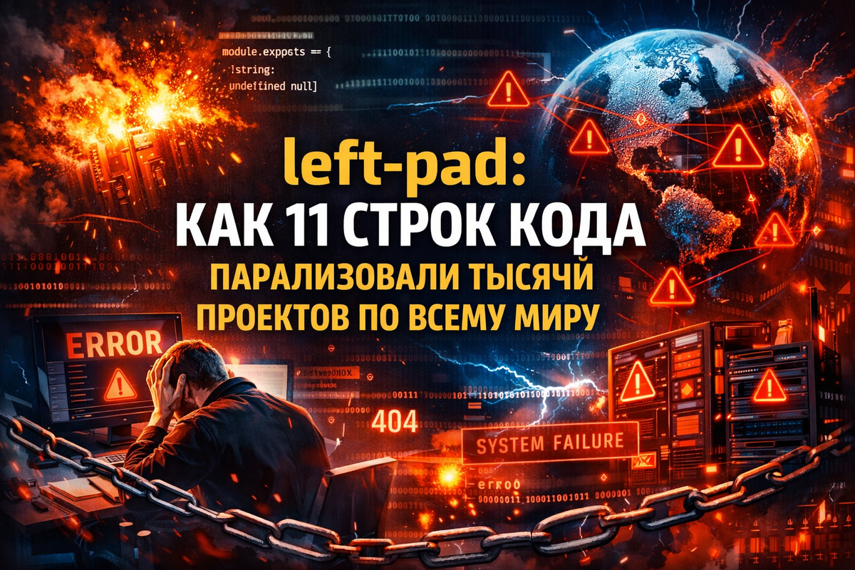left-pad: как 11 строк кода парализовали тысячи проектов по всему миру