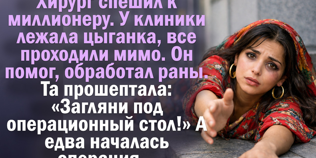 Хирург спешил к миллионеру, но помог лежащей у клиники цыганке. Та прошептала: "Загляни под операционный стол".