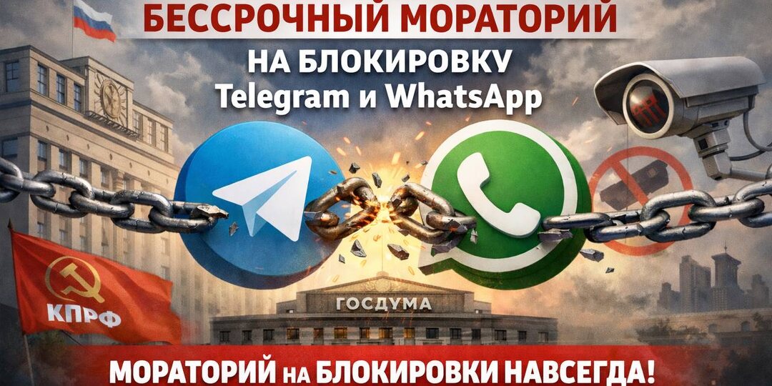 КПРФ предлагает Госдуме ввести бессрочный мораторий на блокировку Telegram и WhatsApp