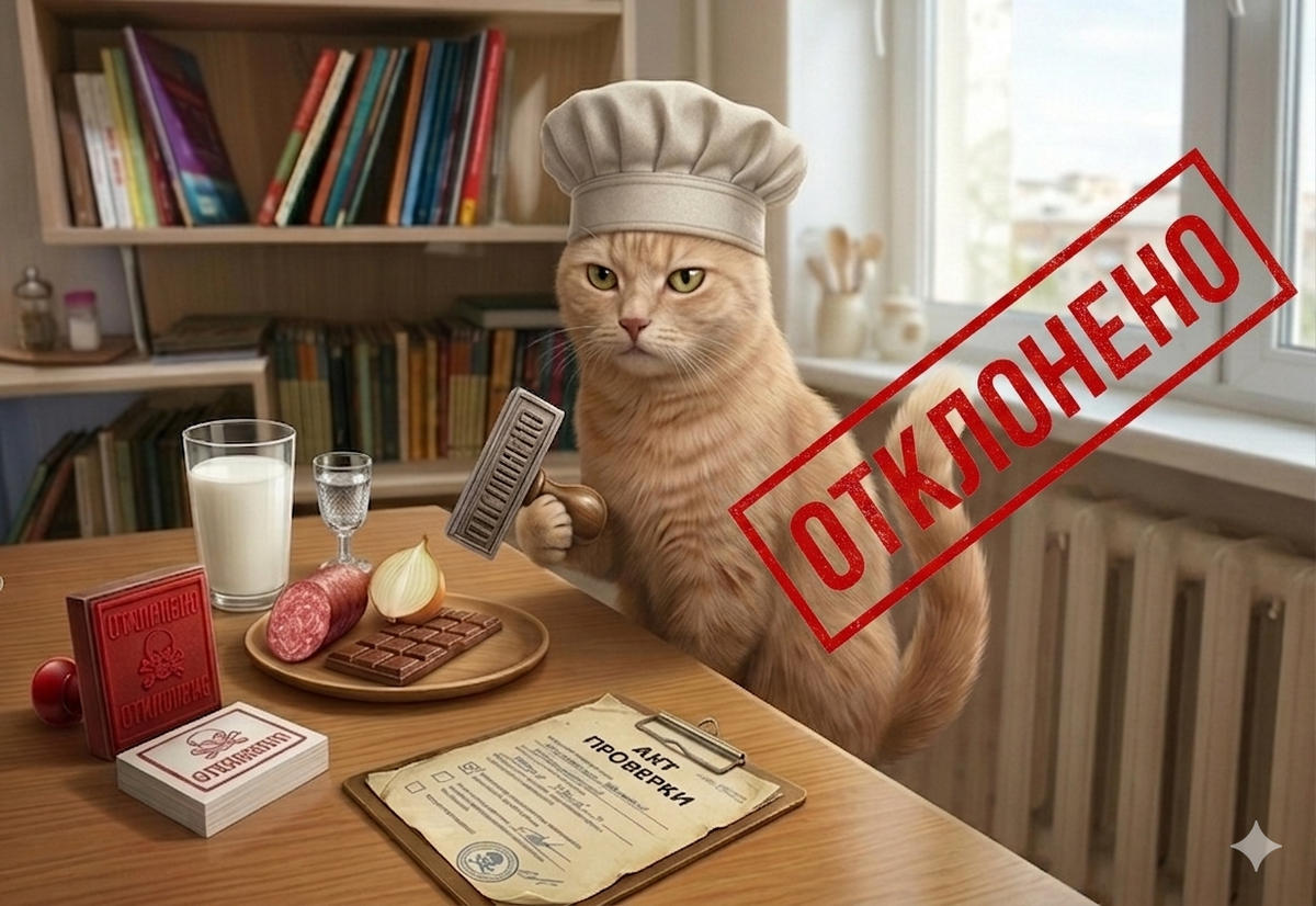 Кот инспектор отклоняет эти продукты