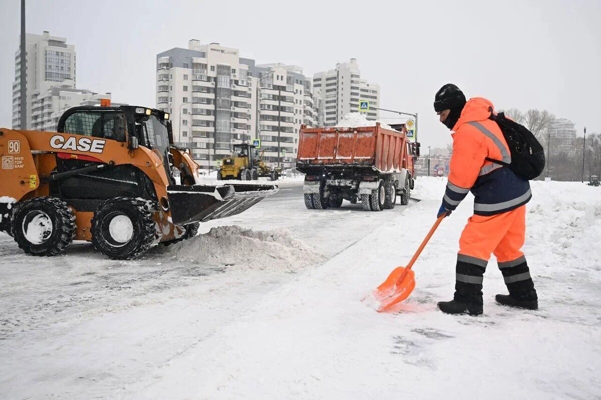    Уборка снега в Казани   пресс-служба мэрии Казани