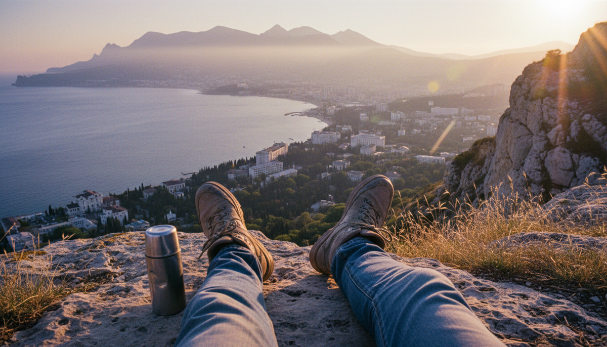 Вид на миллион, который не стоит ни копейки: закат над Ялтой с секретной тропы.