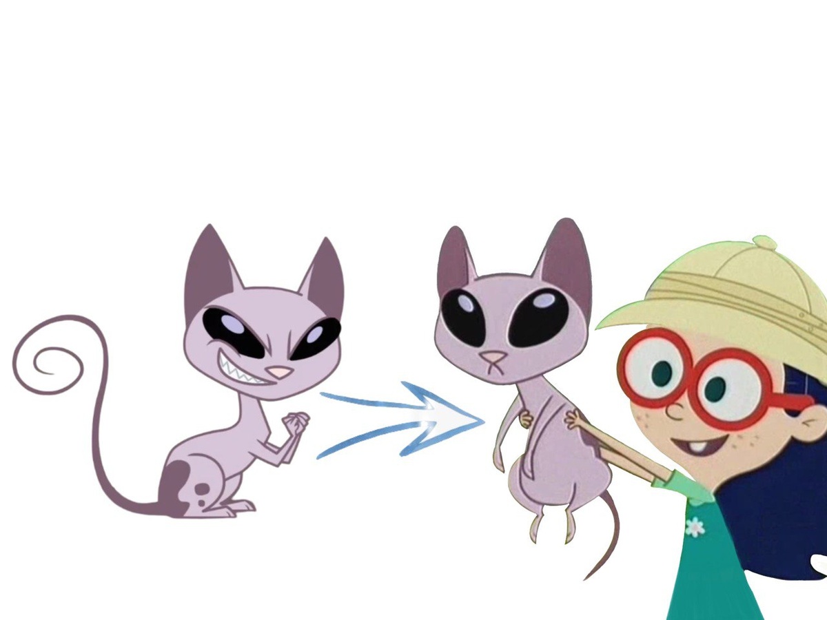 Первое впечатление о сфинксах не у всех приятное. Однако при должном старании владельцев оно меняется. На картинке - кадры из м/ф Кид против Кэт (2008)