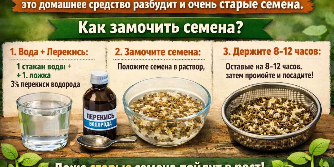 ПРИГОТОВЬТЕСЬ УДИВЛЯТЬСЯ: это домашнее средство разбудит и очень старые семена. Как замочить семена?
