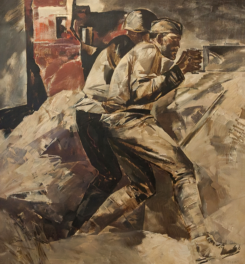 Малуев Борис Яковлевич. Сталинград. Холст, масло. 