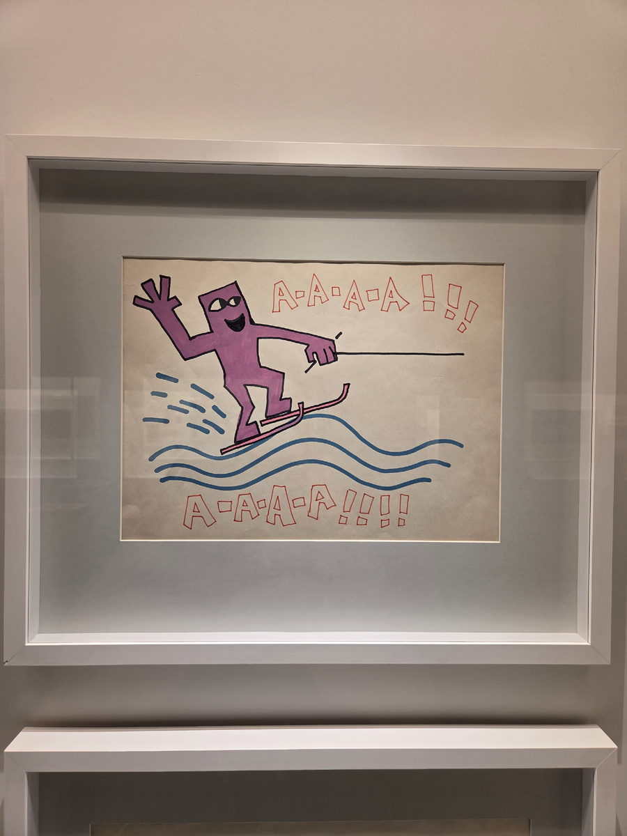 Рисунок Виктора Цоя "Катание на водных лыжах", бумага, акрил, 43×30,5 см, 1984-1986, из архива Александра Цоя