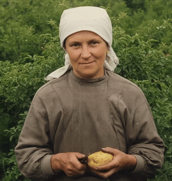 Моя прабабушка Евдокия Ивановна на кухне в столовой сельской коммуны в 30-е годы