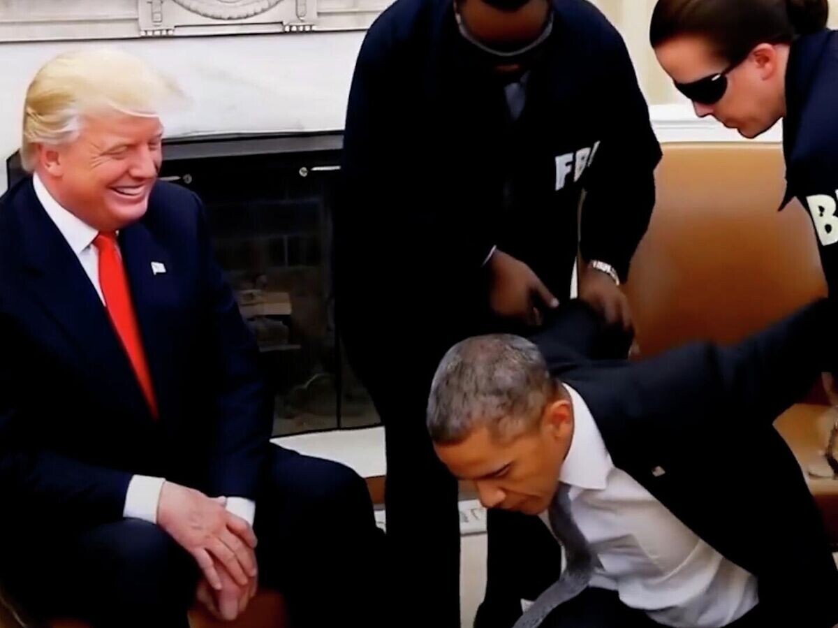    Видео "задержания" Барака Обамы, созданное искусственным интеллектом | © truthsocial.com/@realDonaldTrump