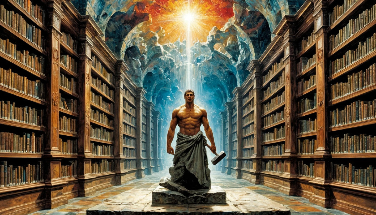 Мудрость приходит когда человек пропускает все знания через себя, закладывая книги словно кирпичи бесконечного цикла. Огромный труд, требующий дисциплины.