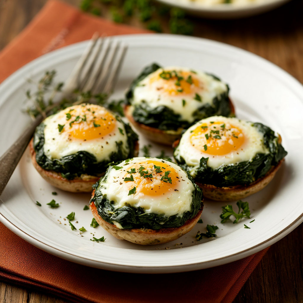 ЯЙЦА ФАРШИРОВАННЫЕ ШПИНАТОМ И СЫРОМ