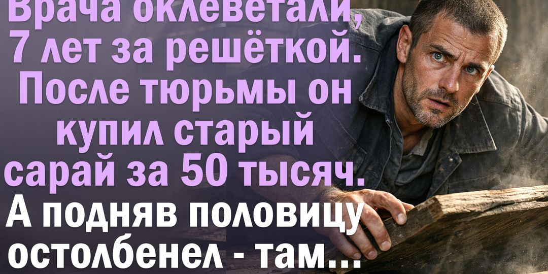 Врача оклеветали, 7 лет за решёткой. После тюрьмы он купил старый сарай за 50 тысяч. Он поднял половицу.
