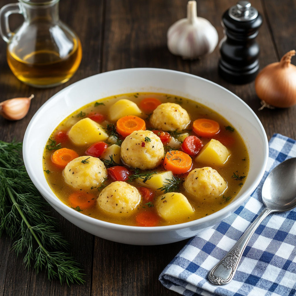 Овощной суп с сырными клёцками: сытно, ароматно, без мяса 🍲
