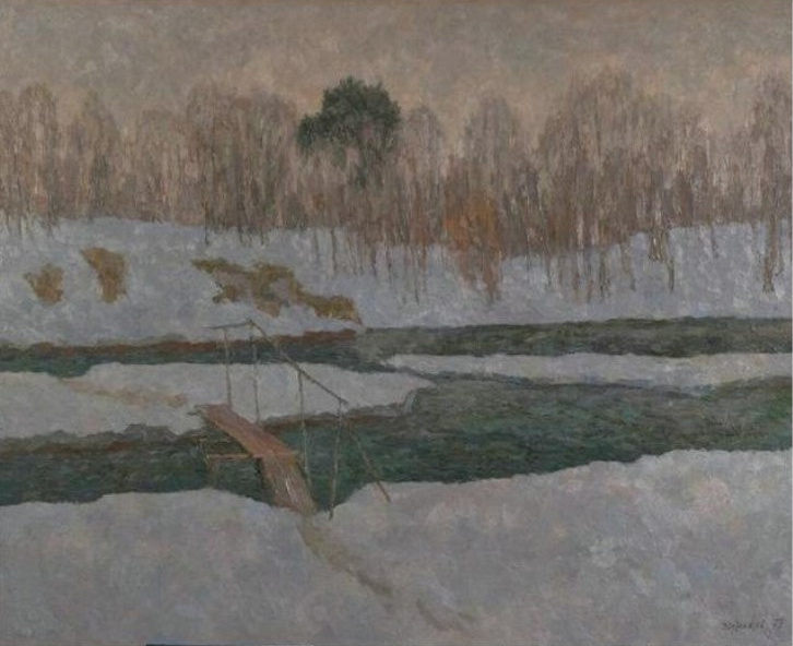    Весна на реке Логовежь. 1978. Холст, масло.