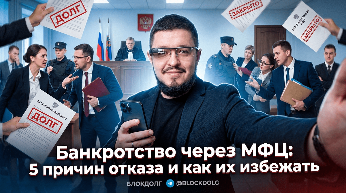    Основные ошибки при подаче заявления на банкротство через МФЦ, которые приводят к отказу Максим