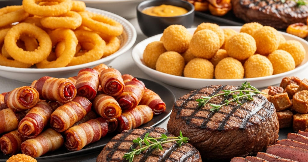 Мужское Комбо к празднику: от хрустящих колечек до сочного стейка