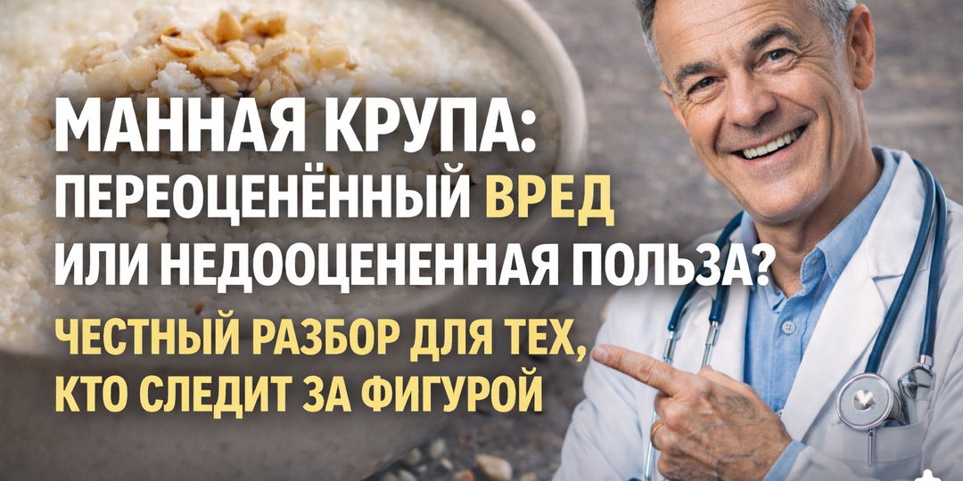 Манная крупа: переоцененный вред или недооцененная польза? Честный разбор для тех, кто следит за фигурой и уровнем холестерина в теле.