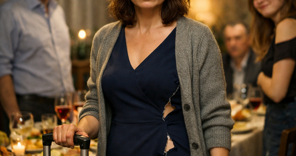 Падчерица порвала мне платье перед гостями. Муж промолчал. А я вышла к столу с чемоданом.