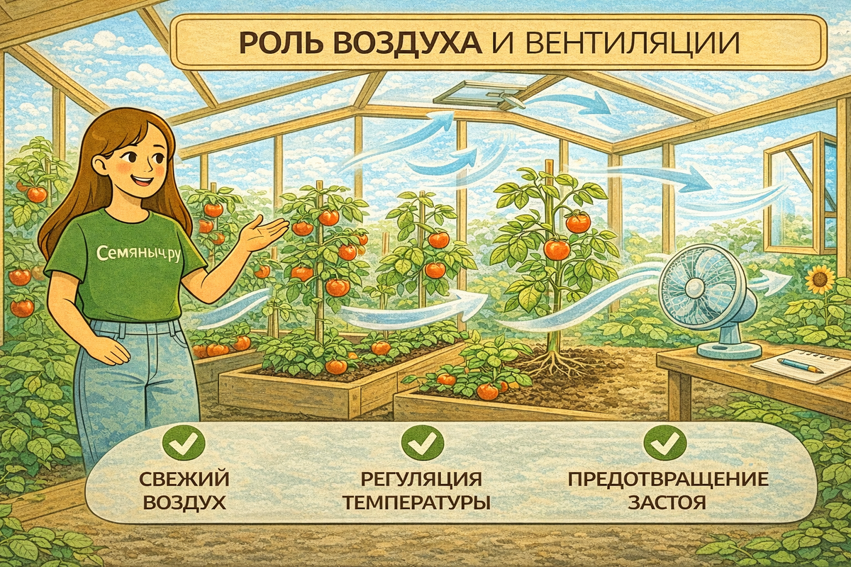 Правильная вентиляция и движение воздуха помогают растениям расти здоровыми и сильными. Советы и семена от Семяныч.ру обеспечивают оптимальные условия для роста