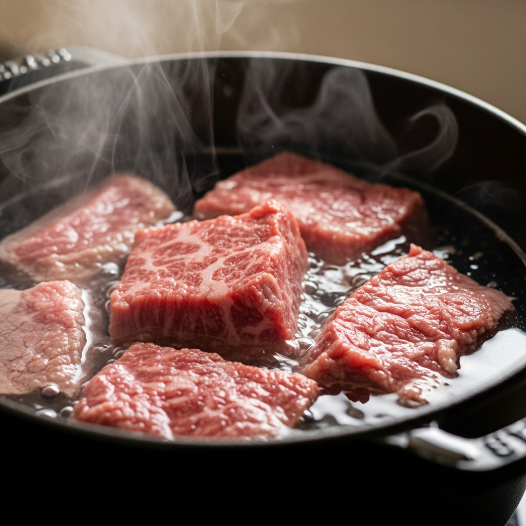 Мясо в казане: секрет прозрачности и глубины вкуса в правильном старте