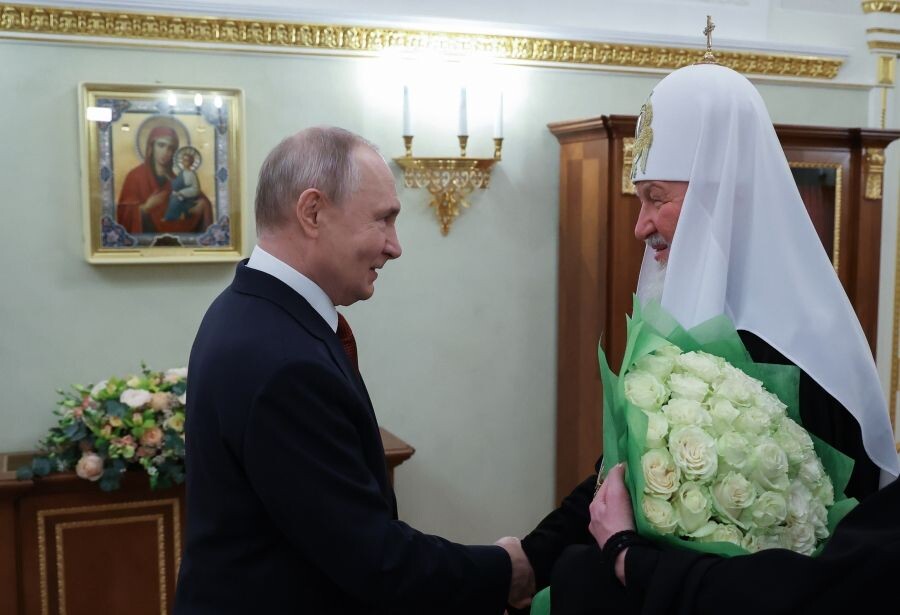    Президент РФ Владимир Путин и патриарх Московский и всея Руси Кирилл / Источник: © Вячеслав Прокофьев/РИА Новости