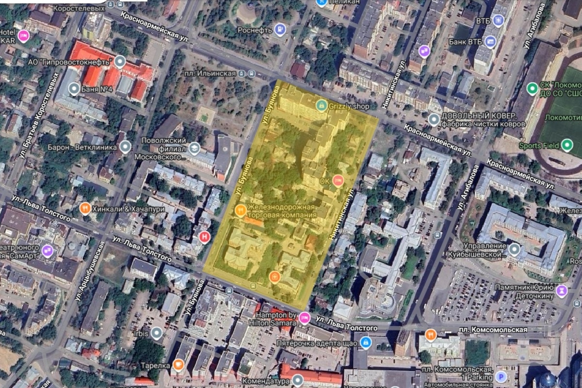 Квартал №82 на карте современной Самары