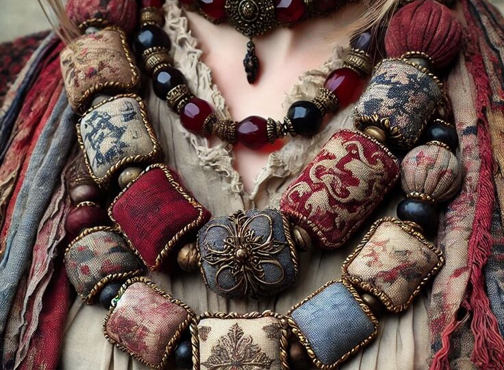 Текстильные бусы и броши. Идеи для вдохновения!