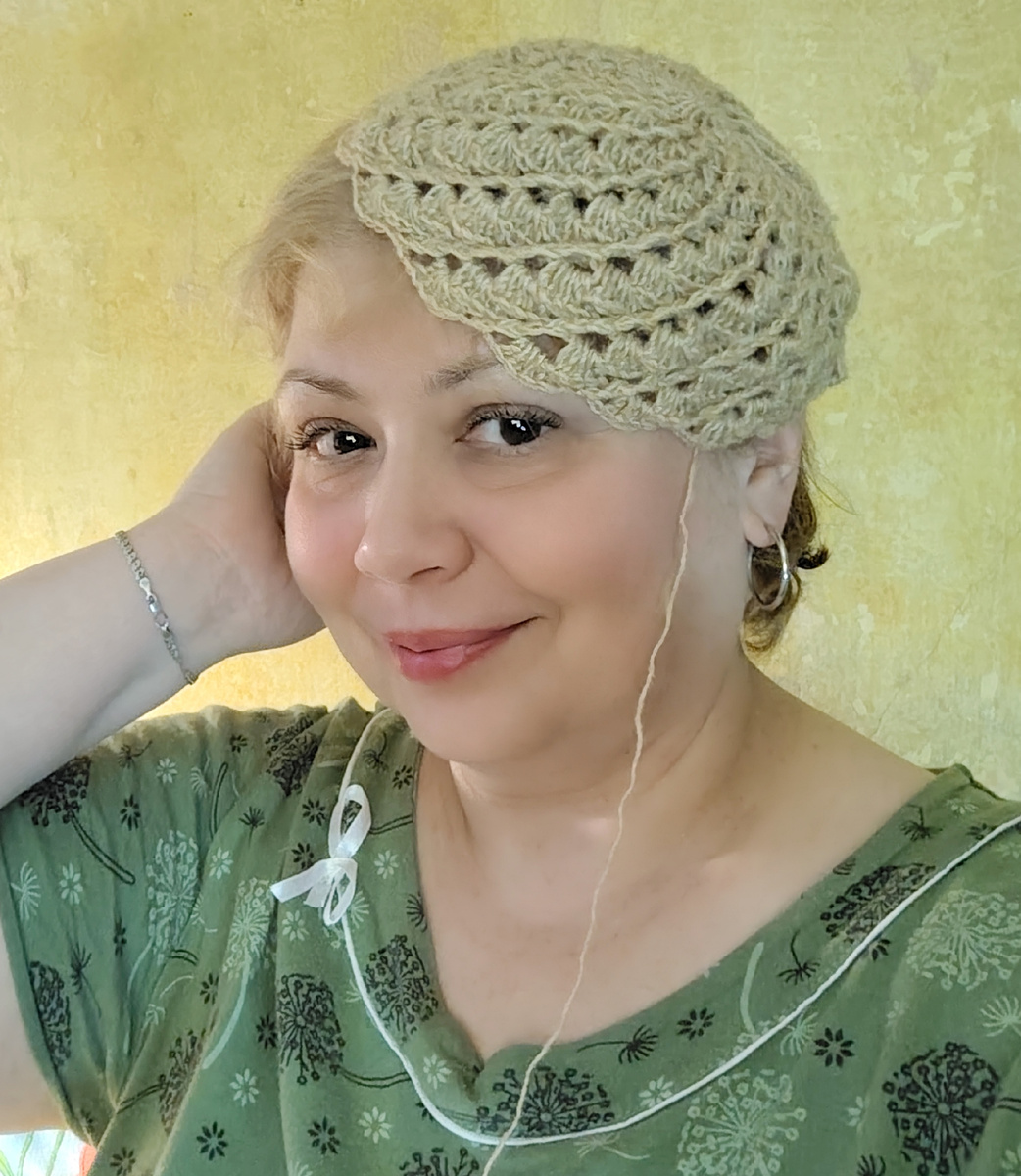 Начало вязания шапочки. Баловалась, модничала)) Фото автора 