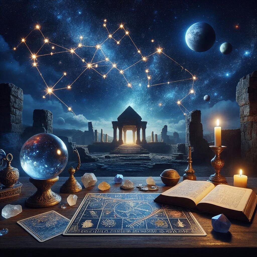 Астрология. Иллюстрация сгенерирована нейросетью