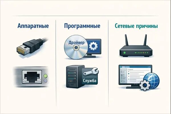    Определите группу неисправности для быстрой диагностики