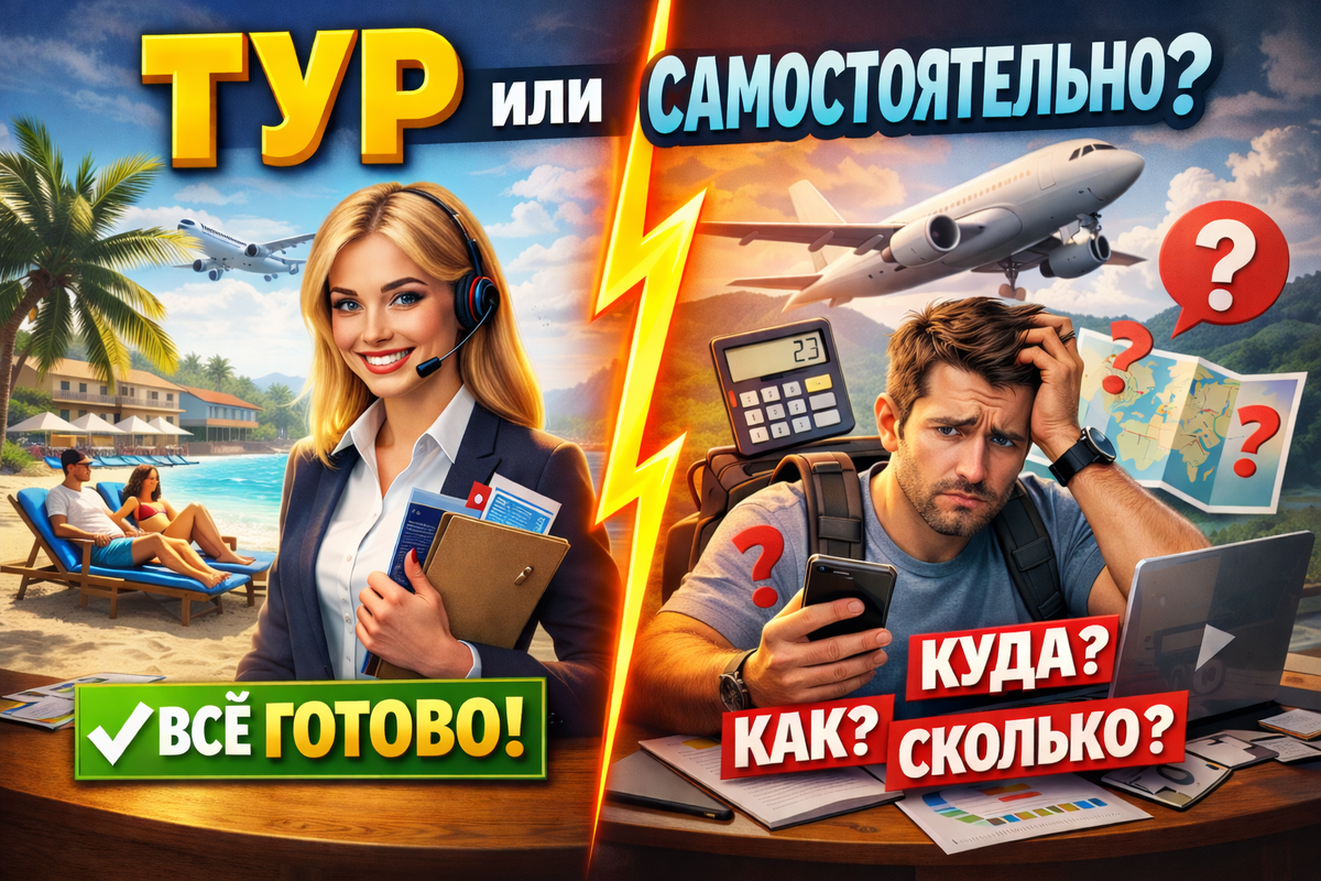 Как выгоднее полететь на отдых за границу: забронировать самостоятельно или готовый тур через турагента? В статье по фактам сравниваю оба варианта, без накруток цен 