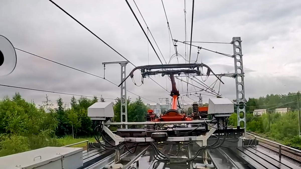 Система токосъема для проекта российского высокоскоростного поезда. Источник: Телеграмма РЖД/Telegram