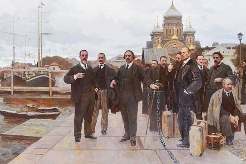 Д. Пантюхин. Философский пароход. Фрагмент картины.