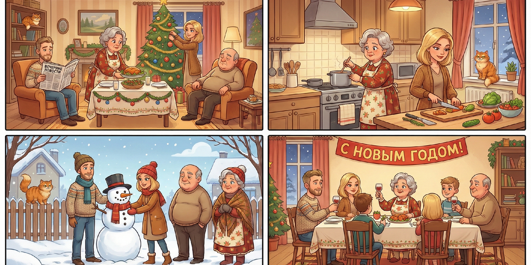 Как наш кот уронил ёлку прямо в тазик с оливье