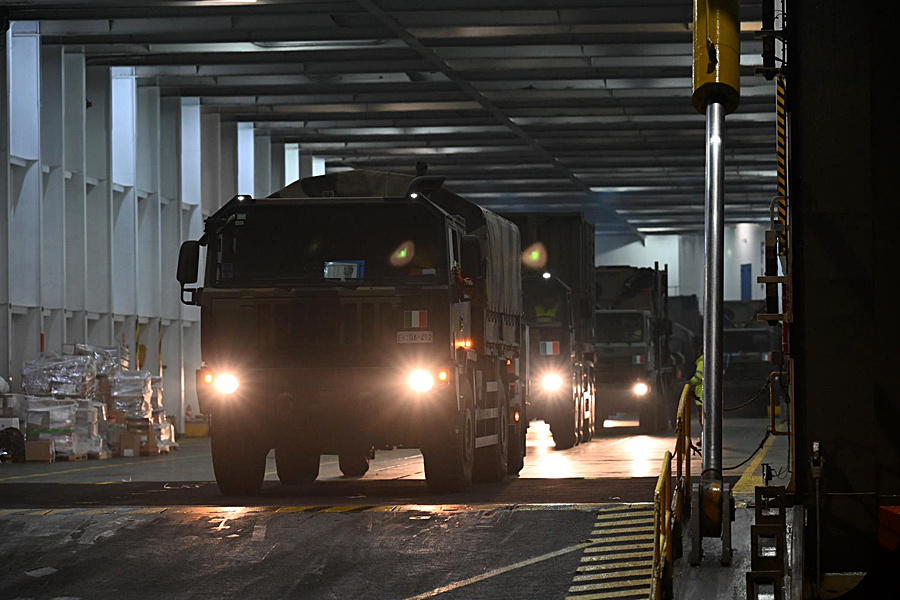 Выгрузка итальянских войск в Эмдене