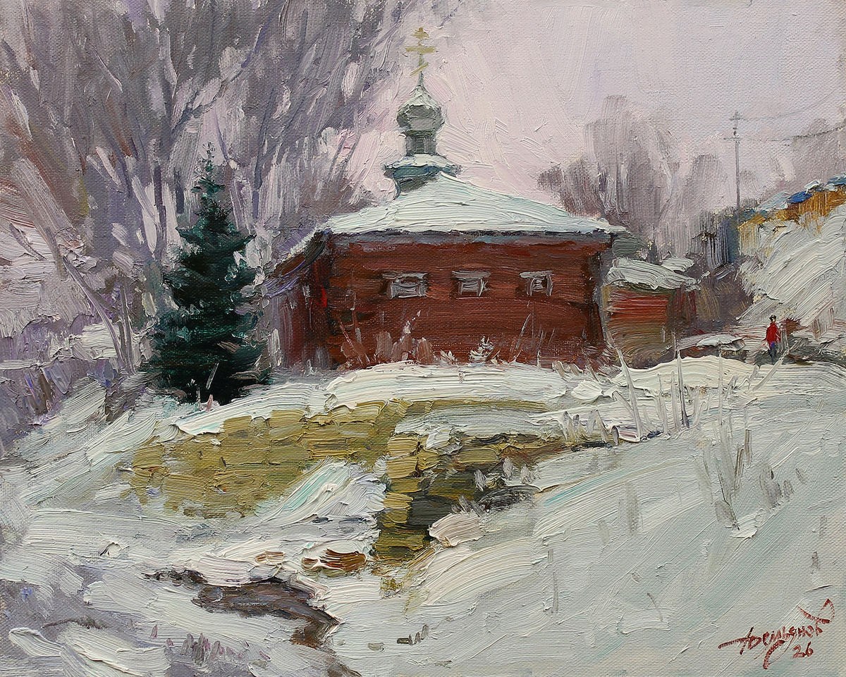 «Купальня», холст на картоне, масло, 40 х 50 см, 2026 г.