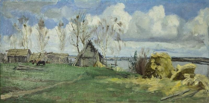 Н. Б. Терпсихоров. Деревня весной. 1910. Государственный художественный музей Алтайского края.