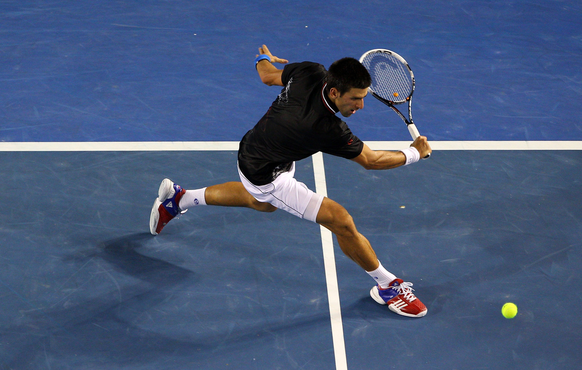    Новак Джокович во время финала Australian Open - 2012  Cameron Spencer/Getty Images
