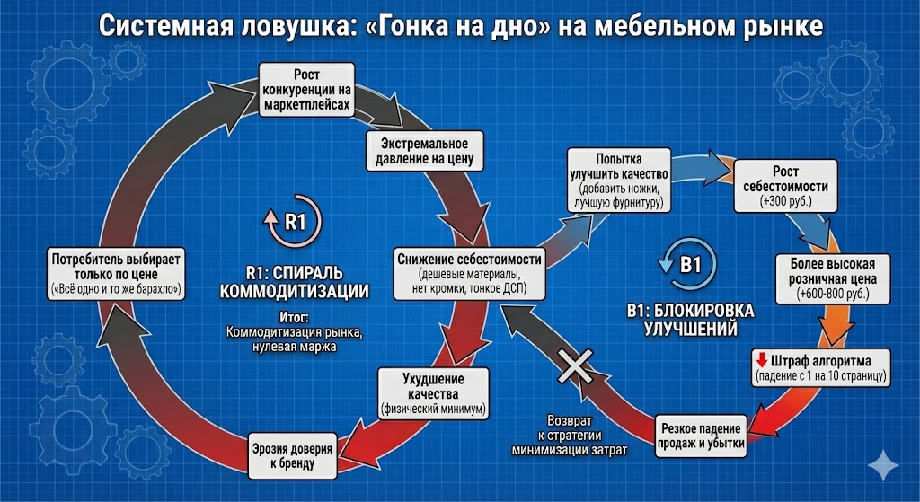 Системная ловушка: Гонка на дно на мебельном рынке