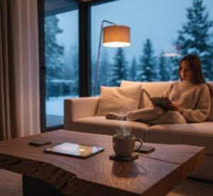    Умный дом начинается с простых вещей: интуитивное управление освещением и климатом превращает обычную гостиную в зону идеального отдыха.