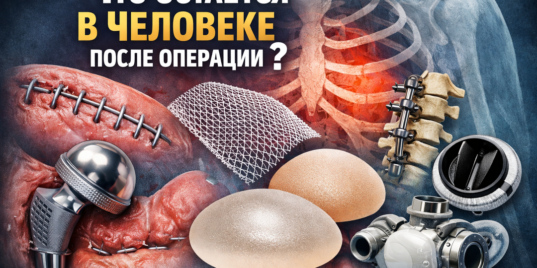 Что остаётся внутри человека после операции: скобки, сетки, импланты?