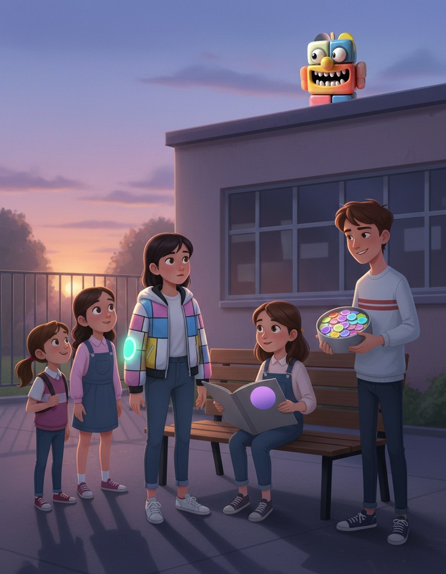 Кубиклёп наблюдает с крыши за разоблачением Марка.